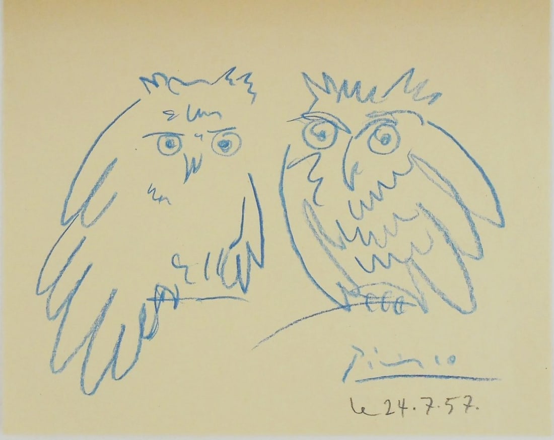 Pablo Picasso* (1881-1973) Colored Pencil Sketch (1 of 2)