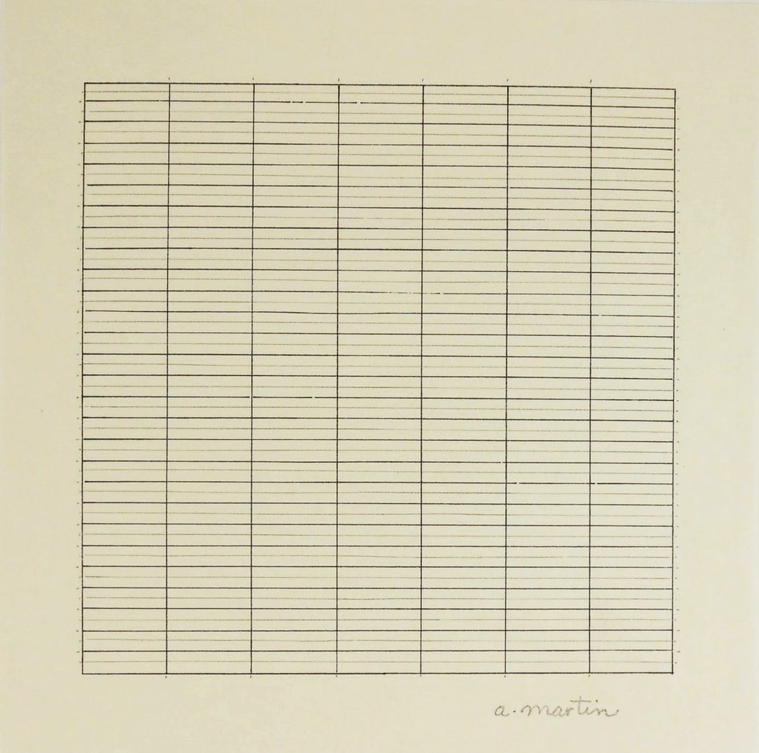 Agnes Martin* (1912-2004) Ink & Pencil Drawing (1 of 2)