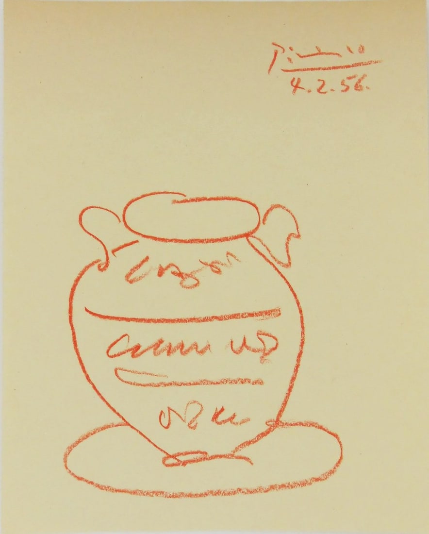 Pablo Picasso* (1881-1973) Colored Pencil Sketch (1 of 2)