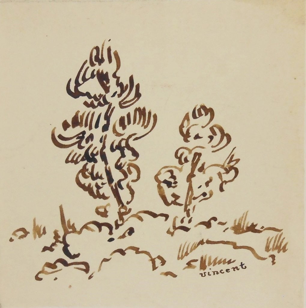Vincent Van Gogh* (1853-1890) Ink Sketch (See Disclaimer) (1 of 2)
