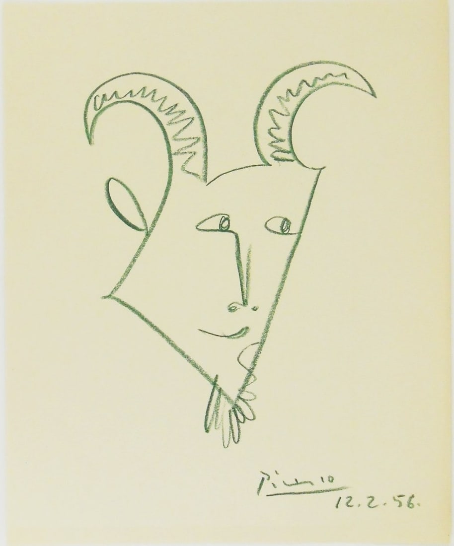 Pablo Picasso* (1881-1973) Colored Pencil Sketch (1 of 2)