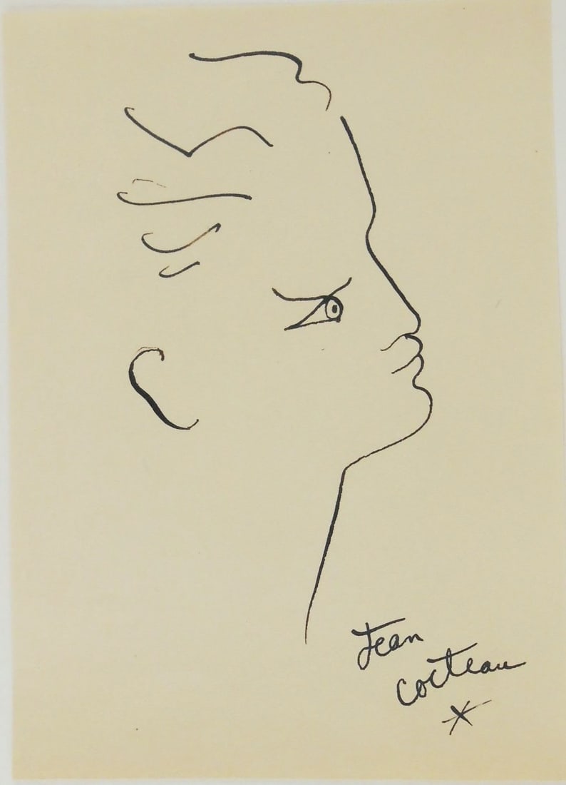 Jean Cocteau* (1889-1963) Pen & Ink Drawing (1 of 2)