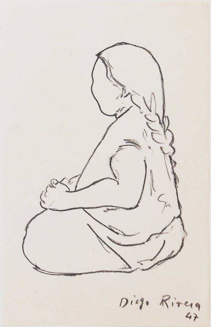 Diego Rivera* (1886-1957) Charcoal Drawing (1 of 2)