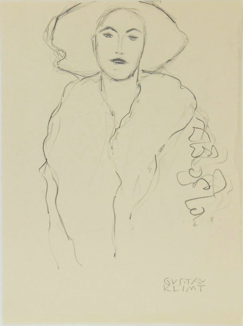 Gustav Klimt* (1862-1918) Pencil Drawing (1 of 2)