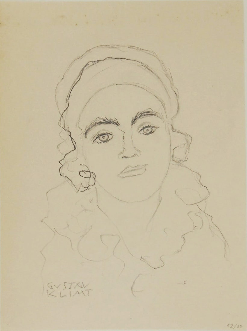 Gustav Klimt* (1862-1918) Pencil Drawing (See Authentication Disclaimer) (1 of 2)