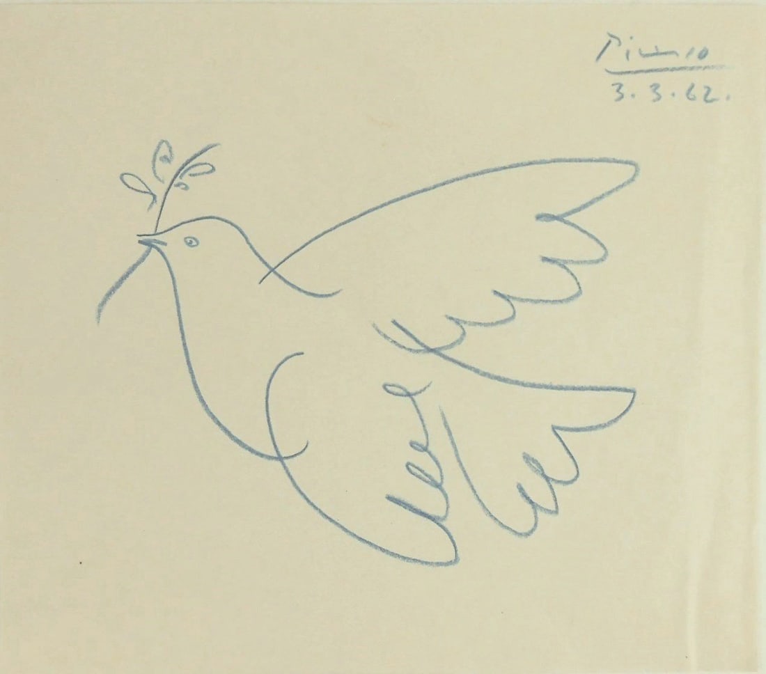 Pablo Picasso* (1881-1973) Colored Pencil Drawing (See Disclaimer) (1 of 2)