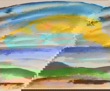 Mary Abbott (1921-2019) Watercolor: Watercolor by Mary Abbott (1921-2019), untitled abstract, pencil signed. 9 3/4 x 11 7/8 inches. Very good condition, having no apparent damage or repairs. Sold unframed. Provenance: Acquired directly
