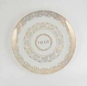 Vintage 1956 Calendar Plate