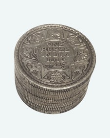 Silver Coin Pill Box, Circa 1919