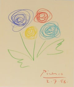 Pablo Picasso* (1881-1973) Colored Pencil Drawing (See Disclaimer)