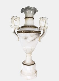 Alabaster Vasiform Table Lamp, Circa 1920