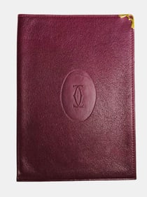 Cartier Burgundy Leather Passport Case