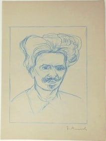 Edvard Munch* (1863-1944) Blue Pencil Drawing (See Disclaimer)