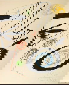 Joan Miro* (1893-1983) Colored Pencil Drawing (See Guarantee & Disclaimer)