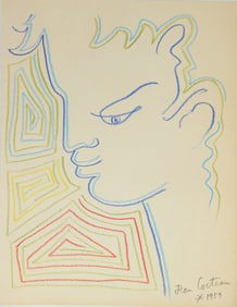 Jean Cocteau* (1889-1963) Colored Pencil (See Guarantee & Disclaimer)