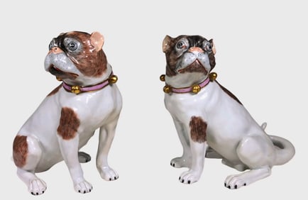 Dresden Porcelain Dogs, Circa 1920