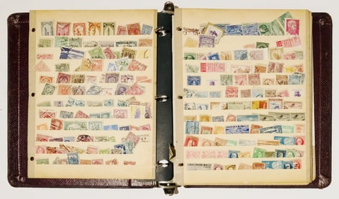 Binder With Collectible Old Stamps