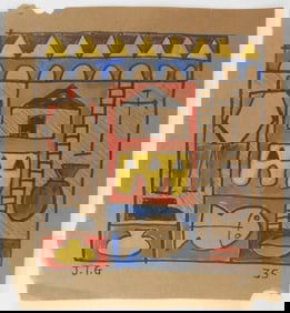 Joaquin Torres-Garcia* (1874-1949) Watercolor (See Guarantee & Disclaimer)