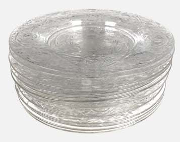 Set Of 10 French Crystal Salad Plates, Ca. 1920
