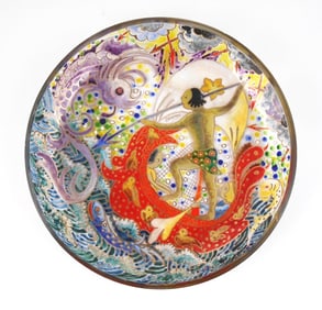 Enameled Glass Dish By Cirera