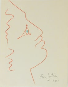 Jean Cocteau* (1889-1963) Colored Pencil Drawing (See Guarantee & Disclaimer)