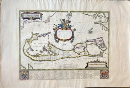 Hand Colored Map Of Bermuda, 19th Century