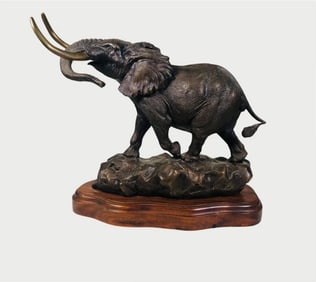 David Schaefer (1949-2012) Bronze Elephant