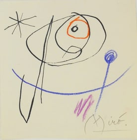 Joan Miro* (1893-1983) Mixed Media On Paper (See Guarantee & Disclaimer)