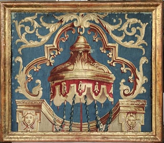 Louis XIV Framed Tapestry Fragment, 17th Century