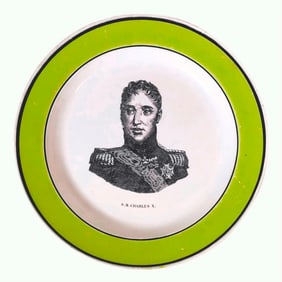 Two Creil Ware Transfer Printed Plates, 19th C