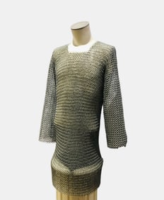 Medieval-Style Chainmail Long Shirt & Coif