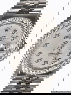 Rolex Vintage Datejust Man's Wristwatch: Rolex vintage stainless datejust man's wristwatch, diamond dial and bezel. 36mm. No box. Recently serviced (cost $895). Very nice condition.