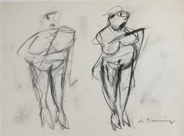 Willem De Kooning* (1904-1997) Charcoal Drawing (See Guarantee & Disclaimer