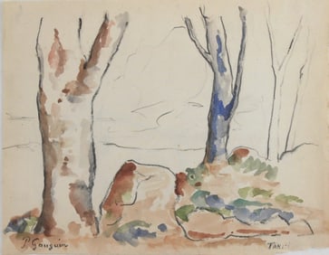 Paul Gauguin* (1848-1903) Watercolor (See Guarantee & Disclaimer)