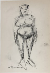Willem De Kooning* (1904-1997) Charcoal Drawing (See Guarantee & Disclaimer