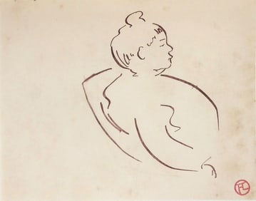 Henri De Toulouse-Lautrec* (1864-1901) Ink Sketch (See Guarantee & Disclaimer)
