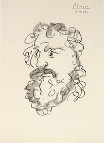 Pablo Picasso* (1881-1973) Ink Drawing (See Guarantee & Disclaimer)