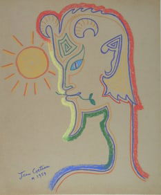 Jean Cocteau* (1889-1963) Chalk Drawing (See Guarantee & Disclaimer)