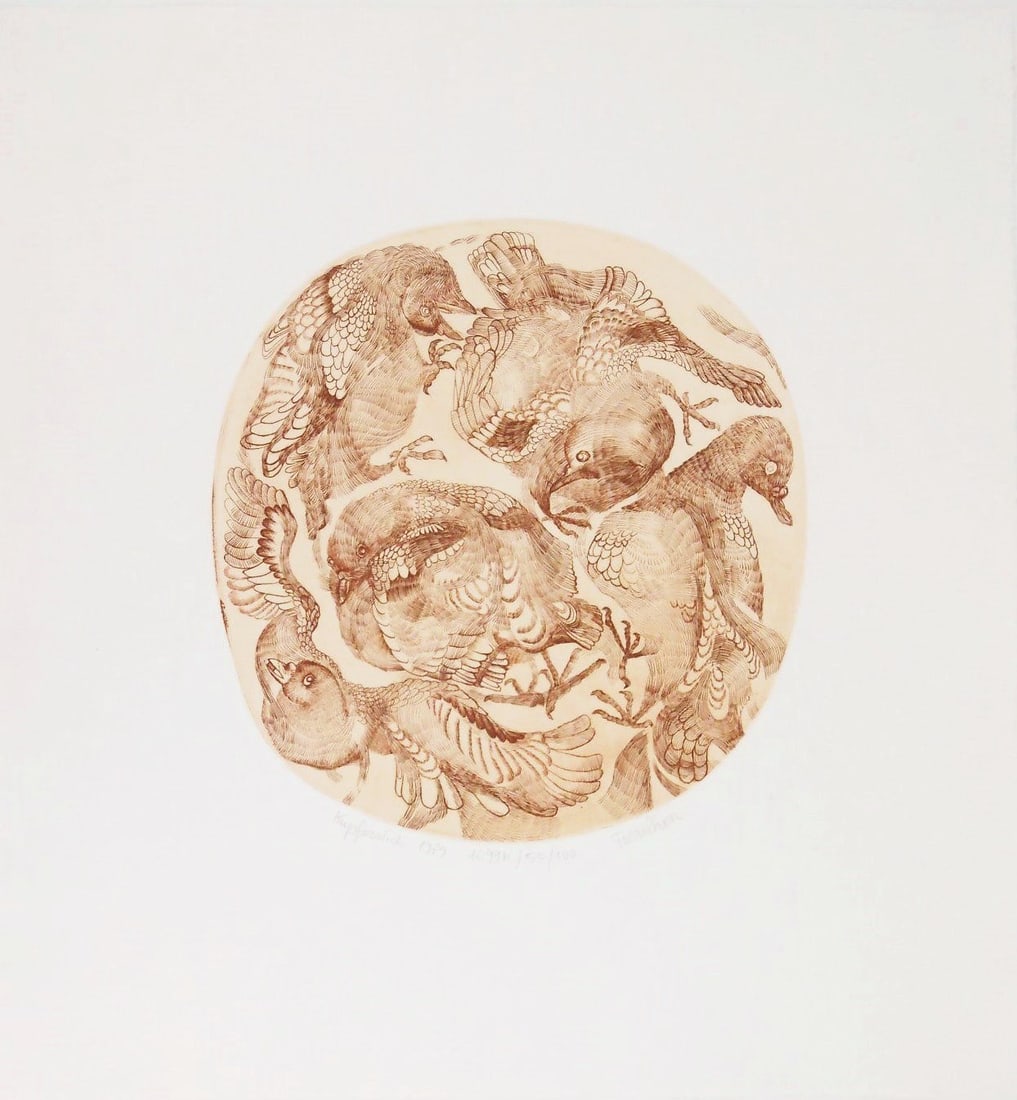 Tony Torrilhon (b. 1931) Copper Engraving: Copper engraving on fine wove paper by Tony Torrilhon (b. 1931). Pencil signed, titled, numbered, and dated. Excellent condition. Sold unframed.