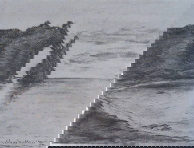 Claude Monet* (1840-1926) Charcoal Drawing (See Guarantee & Disclaimer)