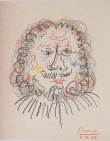 Pablo Picasso* (1881-1973) Colored Pencil Drawing (See Guarantee & Disclaimer)