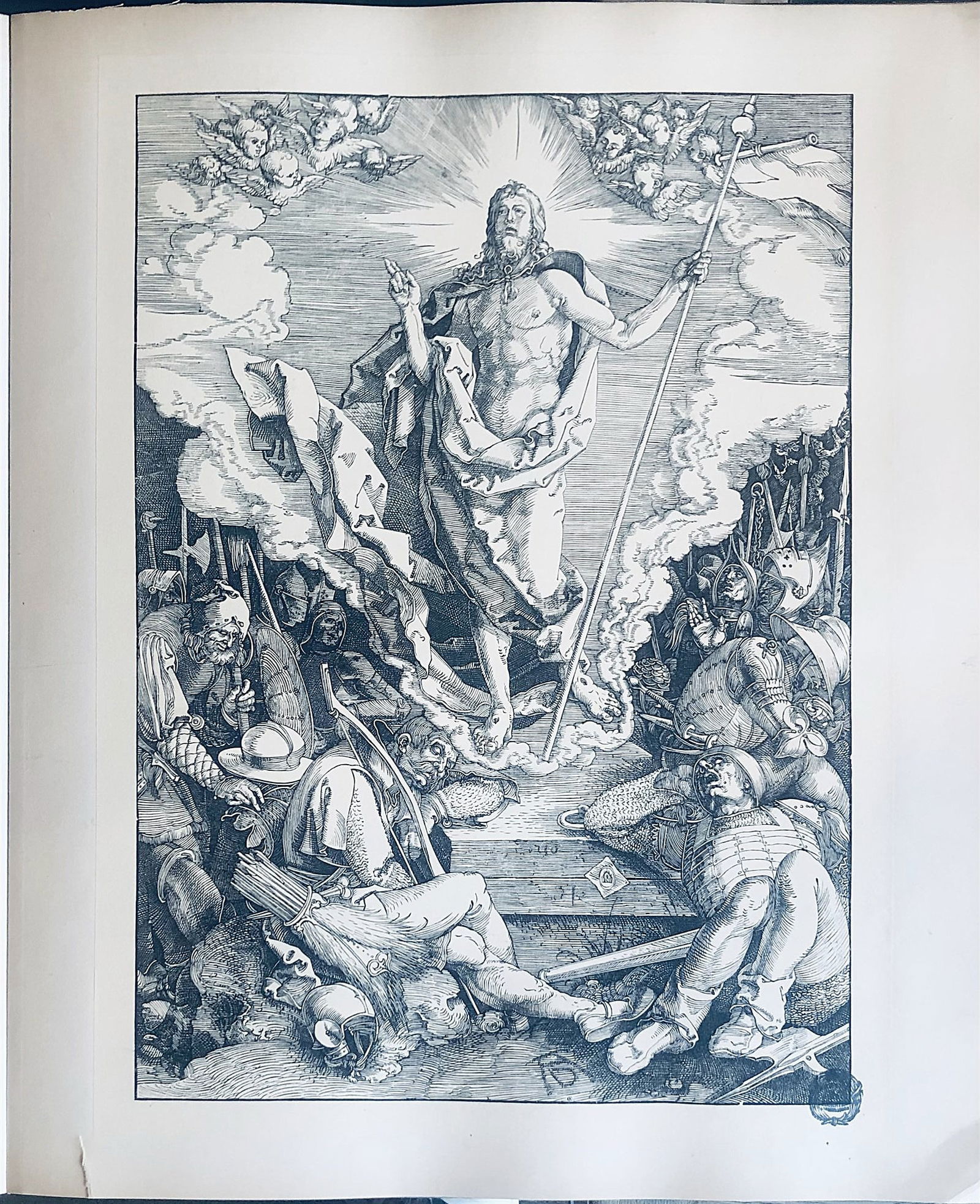 Albrecht Durer (1471-1528) Print Folio: Folio of woodcuts and engravings of the great German painter and printmaker, Albrecht Durer (1471-1528), edited by Wilhelm von Kaulbach (1805-1874) and A. Kreling. The folio of 42 plates is in fair to