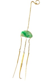 Chinese 20 KT Gold & Jade Pipe Cleaner