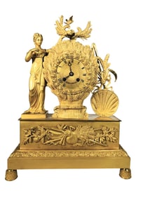 Gilt-Bronze Figural Mantel Clock, Ca. 1825