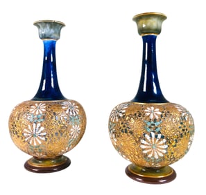 Pair Of Royal Doulton Slater Vases