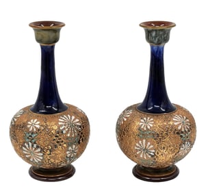 Pair Of Royal Doulton Slater Vases