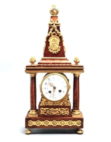 French Gilt-Bronze Mounted Mantel Clock, C. 1880
