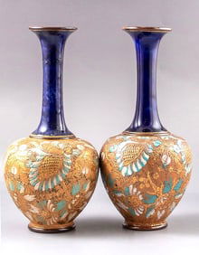 Pair Of Royal Doulton Slater Vases, Circa 1910