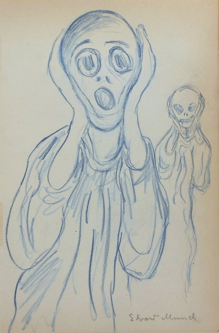 Edvard Munch* (1863-1944) Sketchbook Drawing (See Guarantee & Disclaimer) (1 of 2)