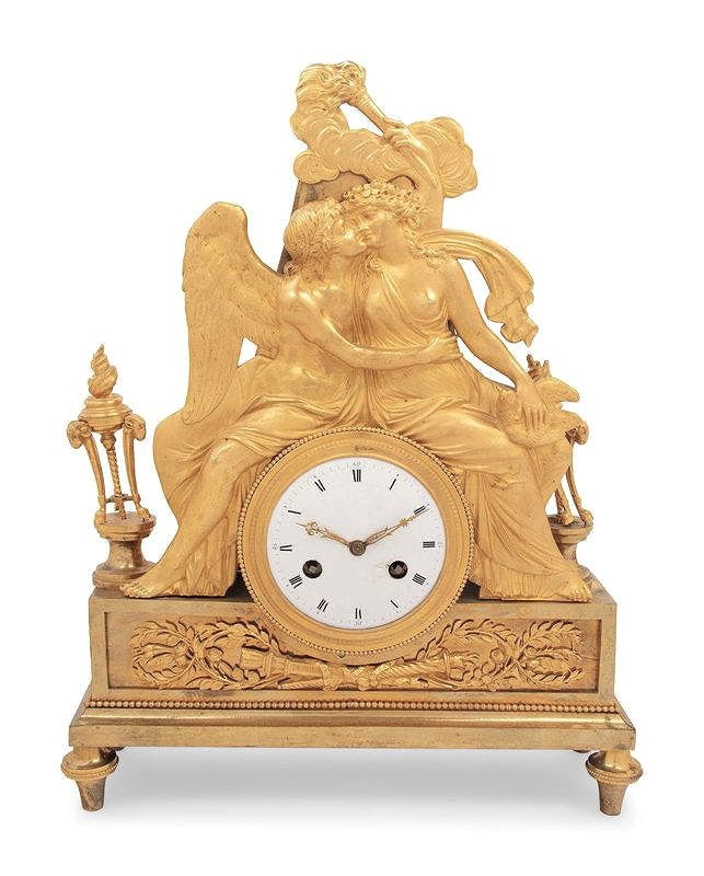 French Gilt-Bronze Mantle Clock, Ca. 1790-1810 (1 of 4)